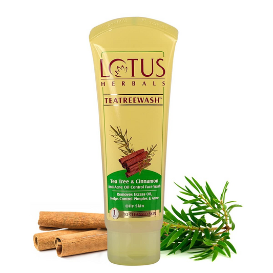 Lotus Herbals TEATREEWASH Tea Tree & Cinnamon Anti-Acne Oil Control Face Wash