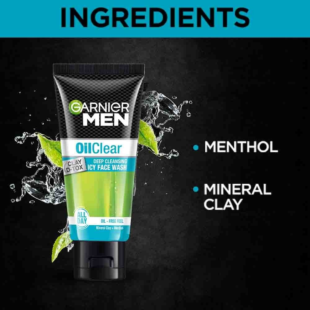 Garnier Men Oil Clear Clay D - Tox Facewash