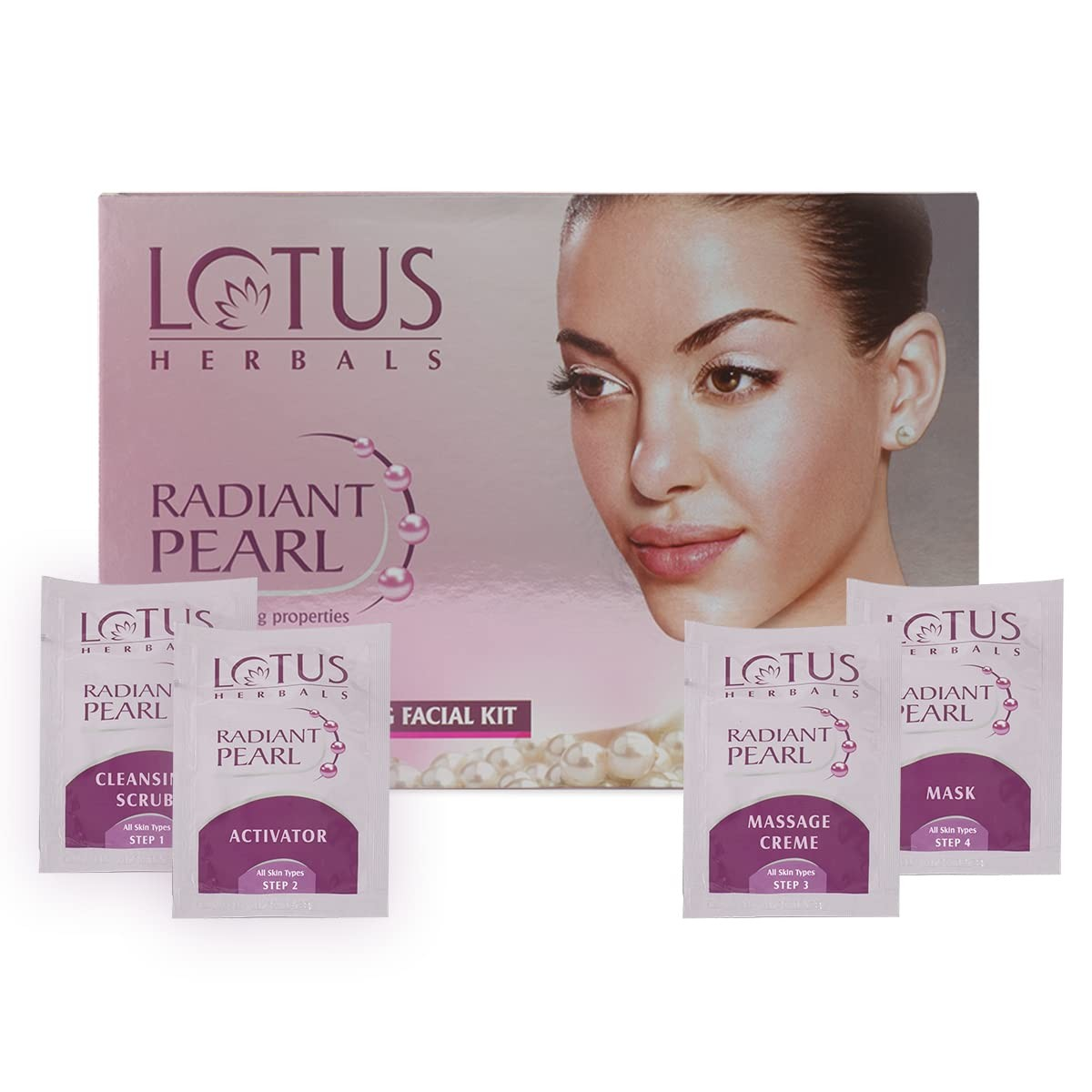 Lotus Herbals Radiant Pearl Cellular Lightening Cream Facial Kit, 37G