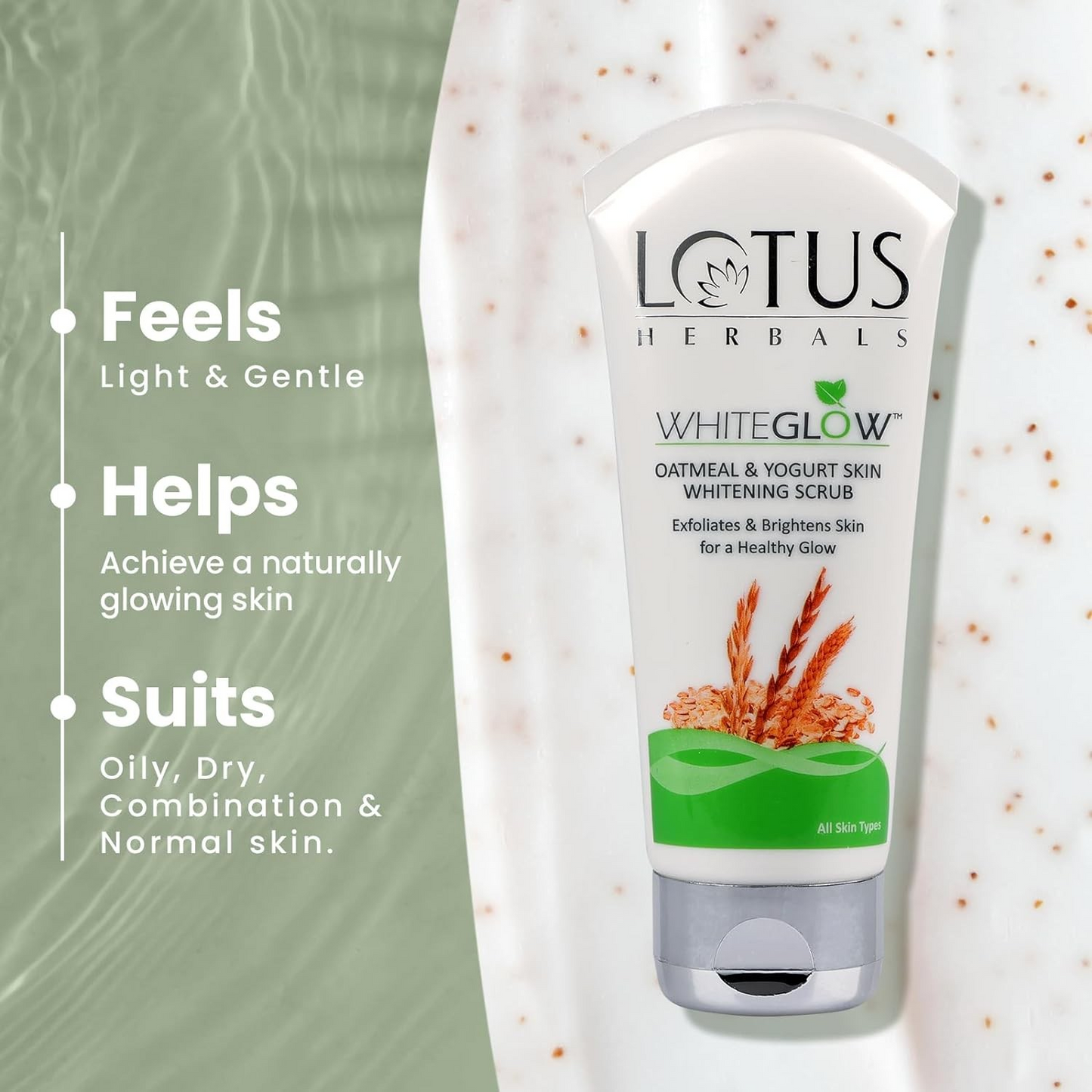 Lotus Herbals WHITEGLOW Skin Brightening Oatmeal & Yogurt Scrub