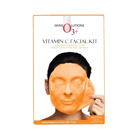 O3+ Vitamin C Facial Kit Depigmentation Single use Kit with Peel Off Mask for Instant Radiance and Even Skin Tone | Vita C Glow Normal, Combination Skin, 45g