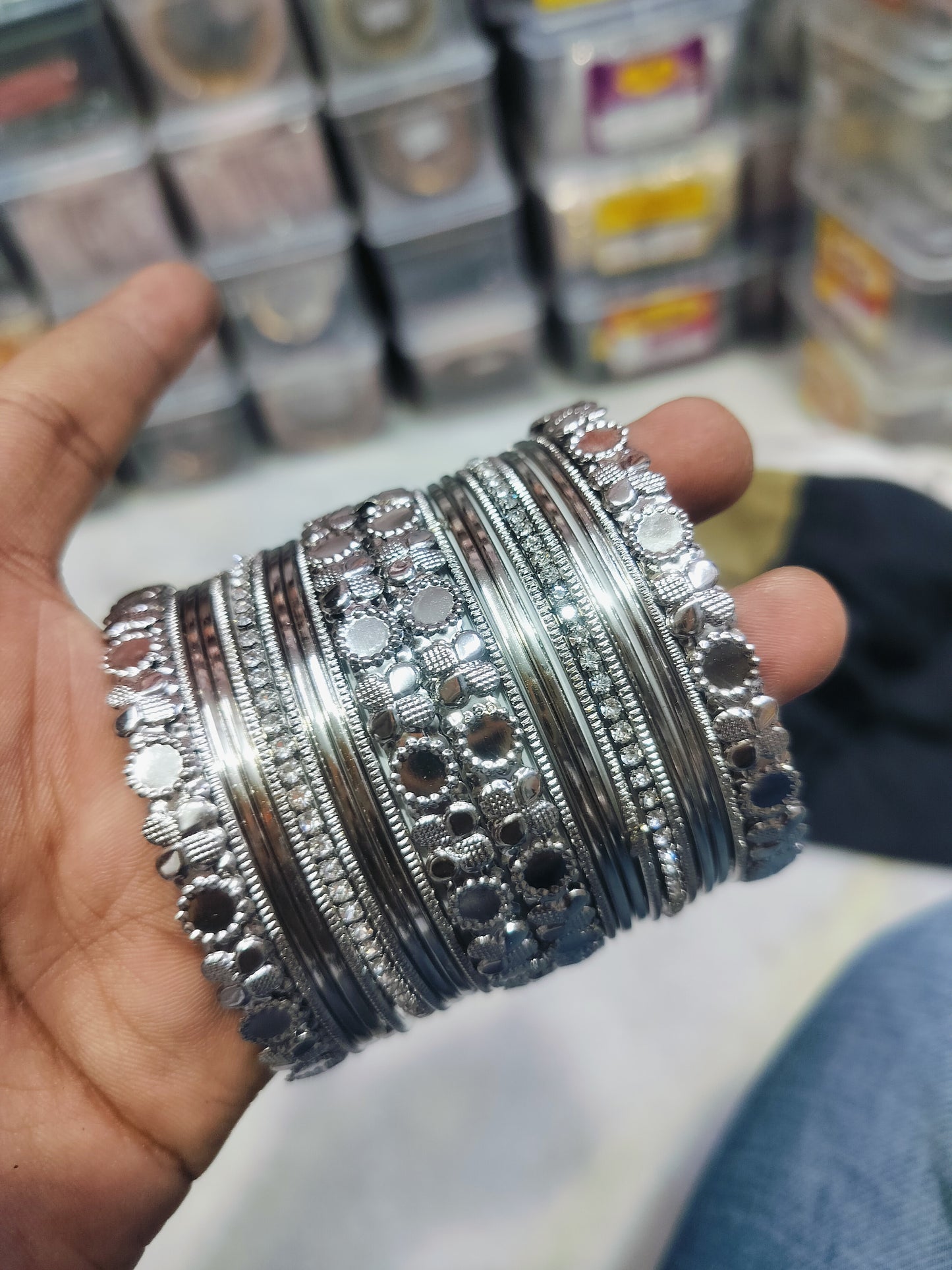 ANTIQUE LOOK OXIDISED METAL BANGLES