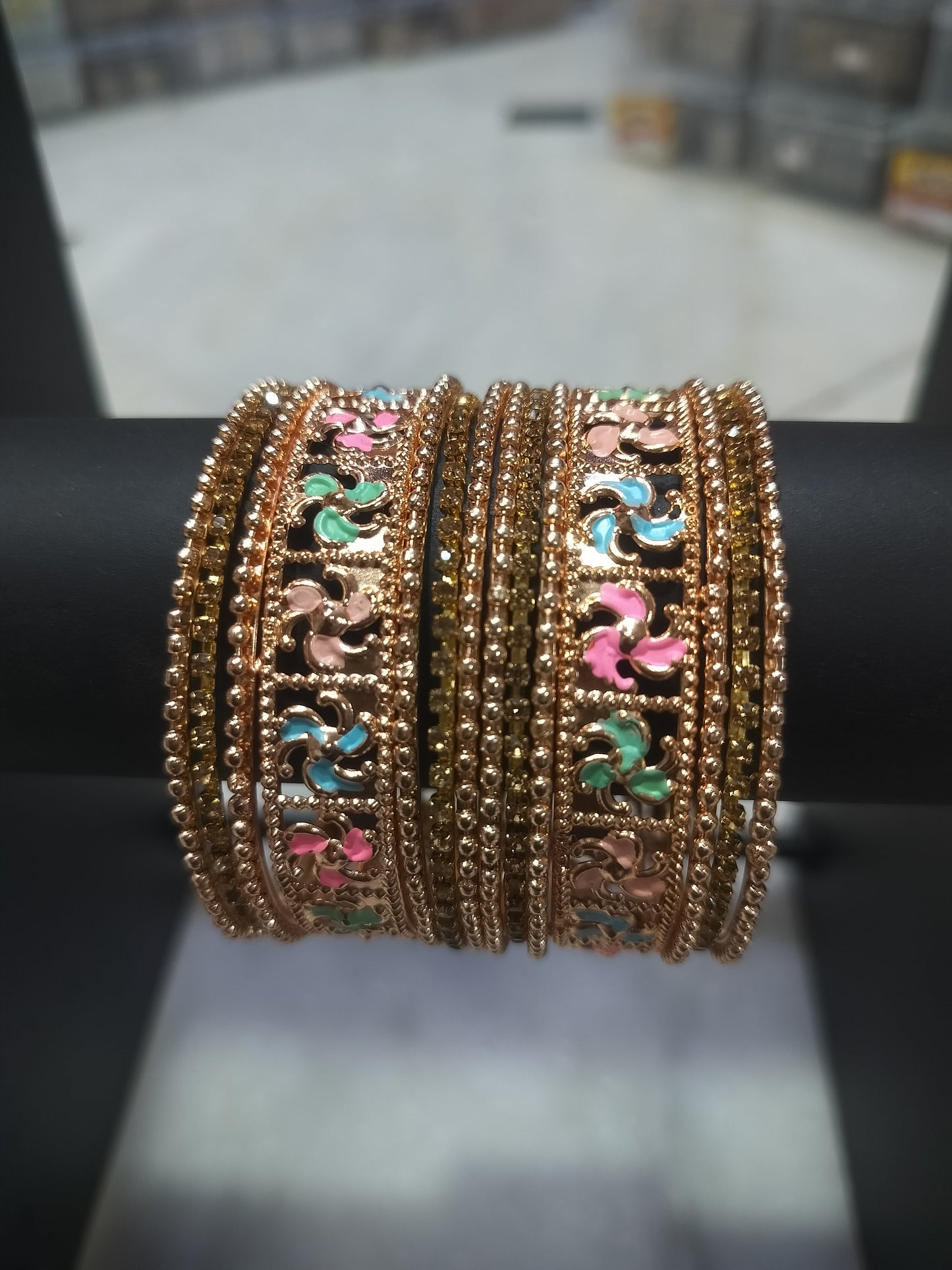 ANTIQUE LOOK OXIDISED MATAL BANGLES SET