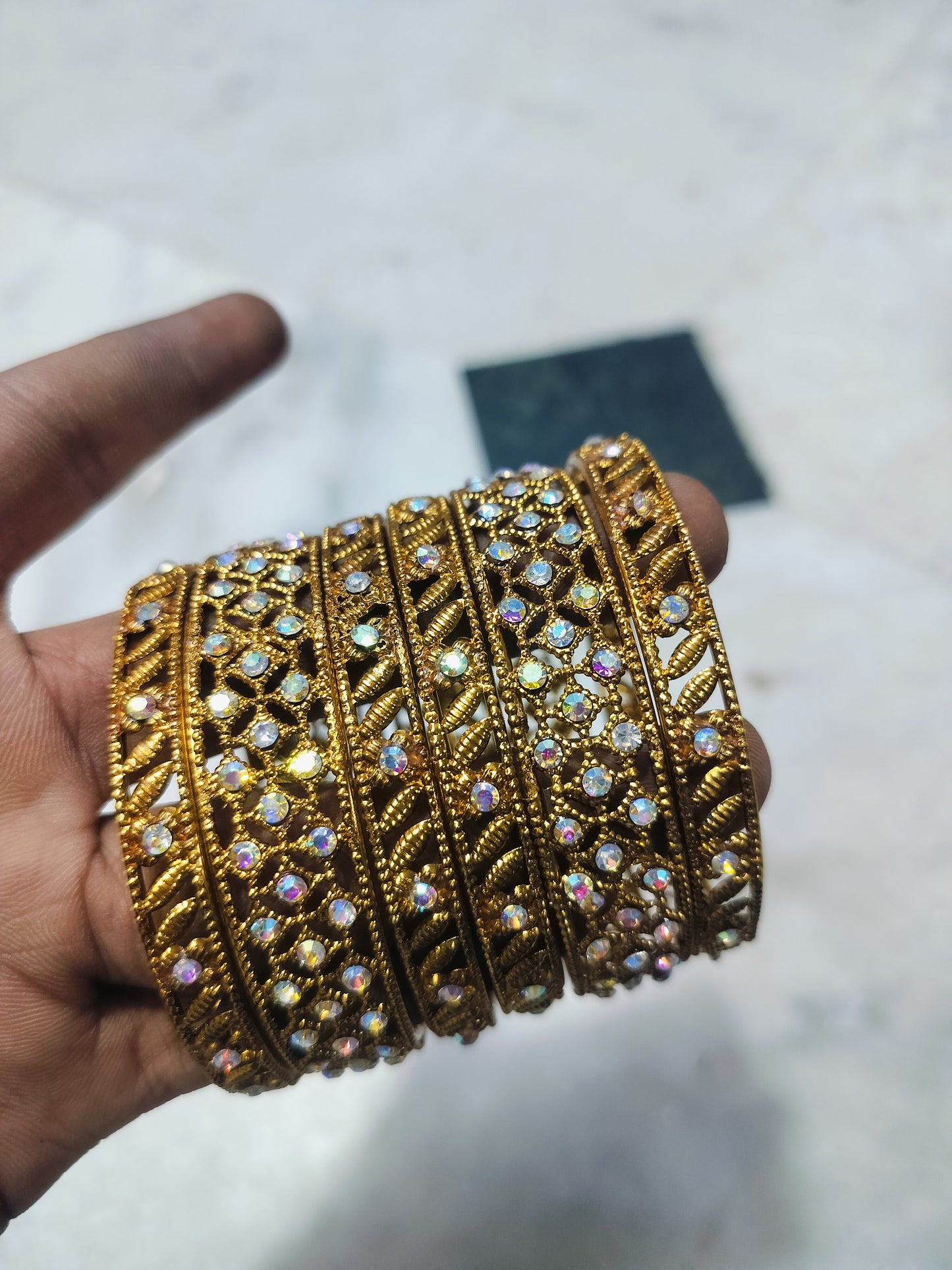 ANTIQUE LOOK OXIDISED MATAL BANGLES SET