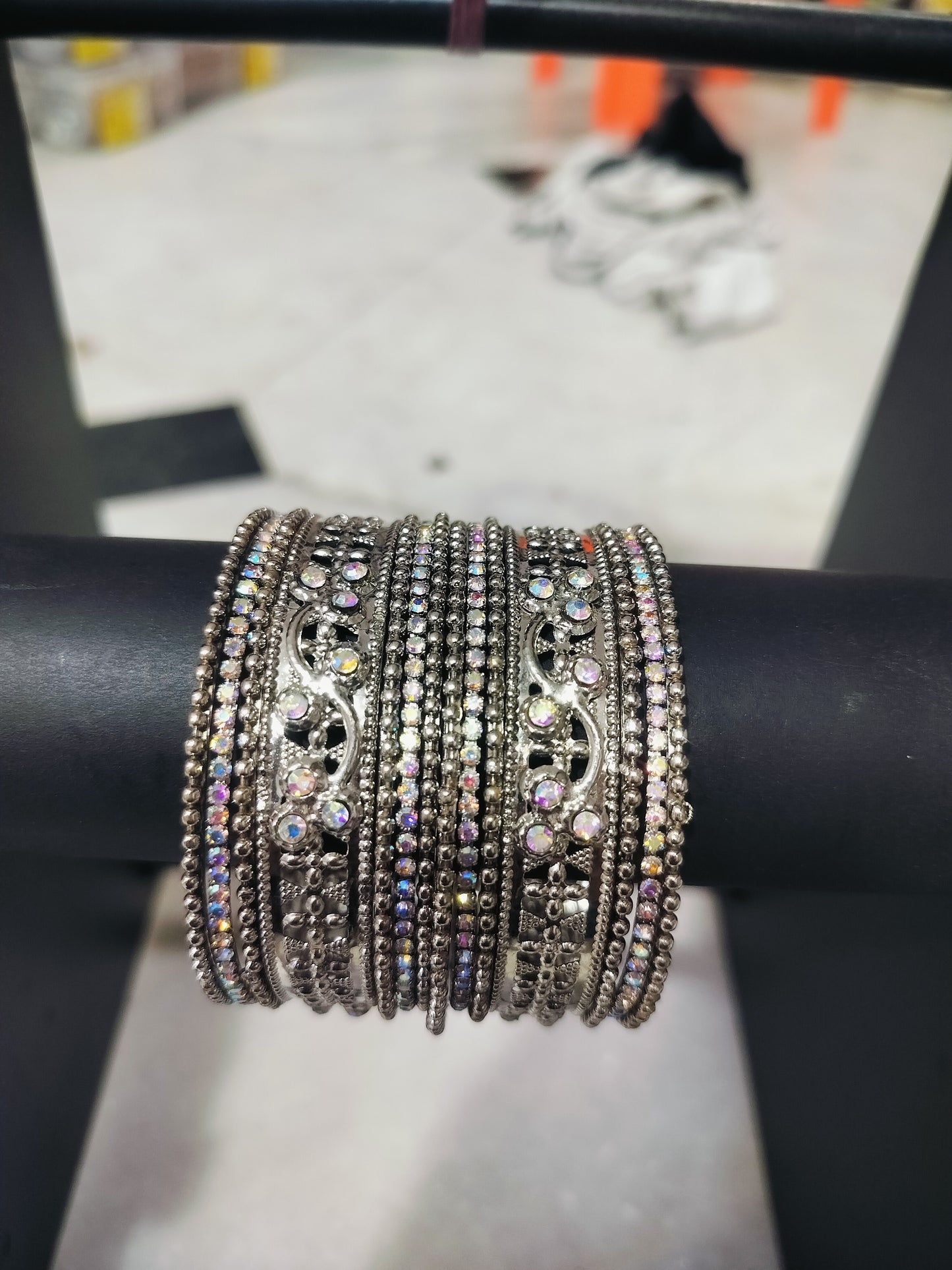 OXIDISED MATAL BANGLES SET