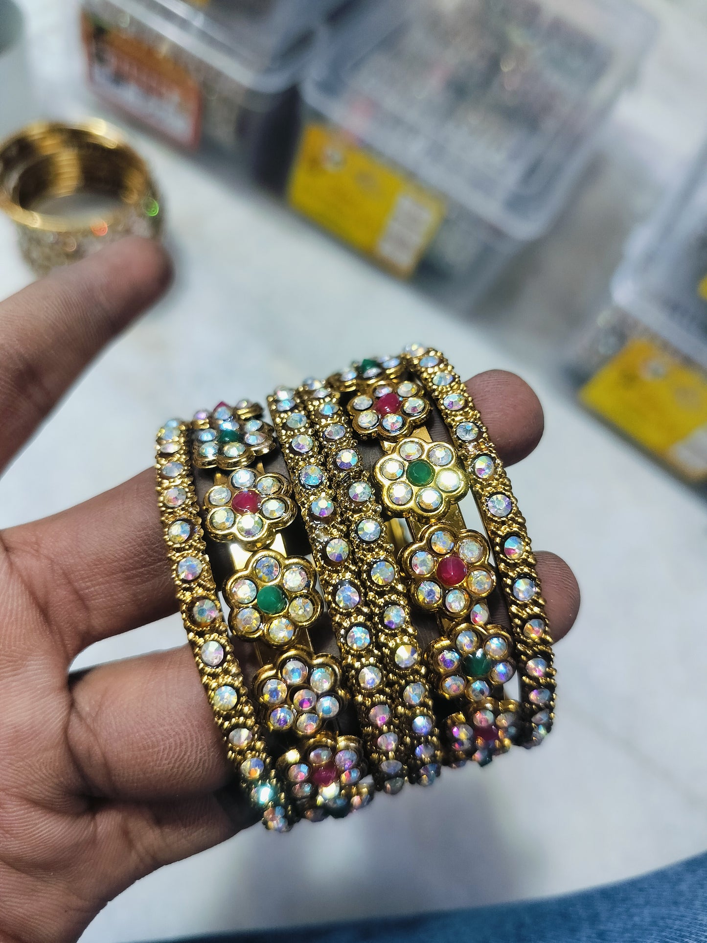 ANTIQUE LOOK OXIDISED MATAL BANGLES SET