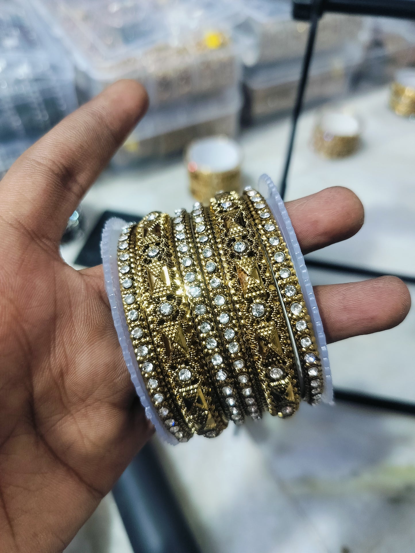 ANTIQUE LOOK OXIDISED SET BANGLES