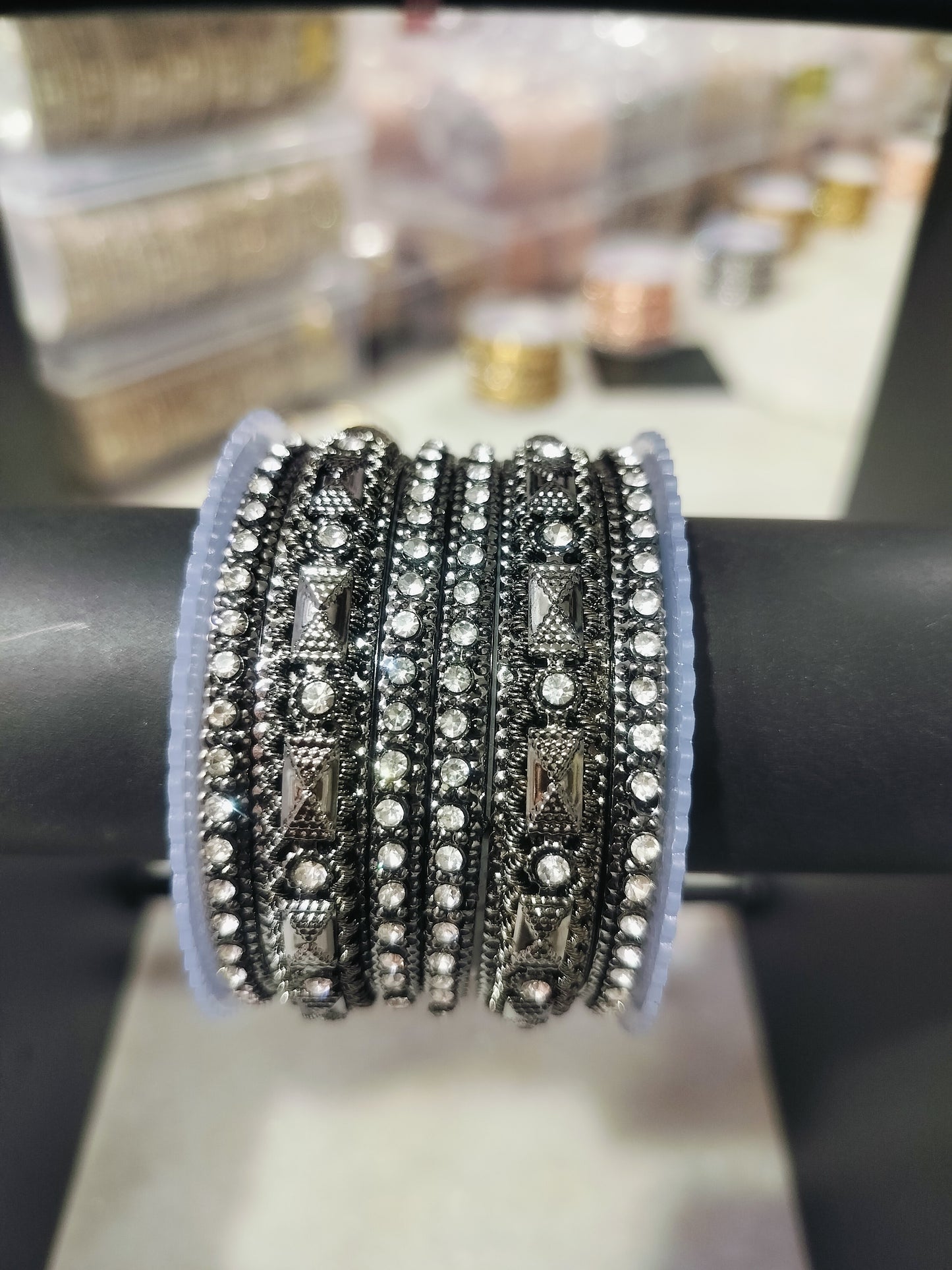 ANTIQUE LOOK OXIDISED SET BANGLES