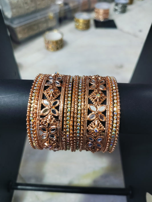 ROSE GOLD MATAL BANGLES SET