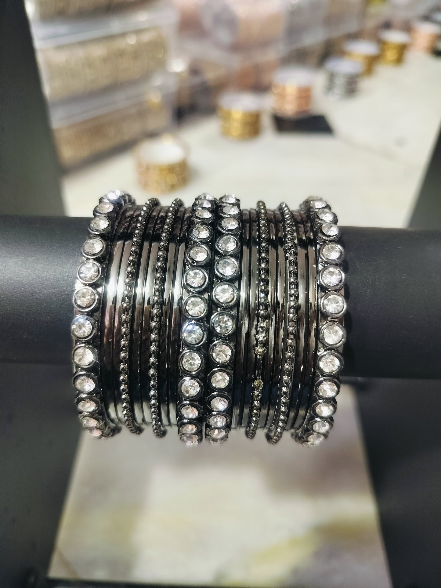 OXIDISED MATAL BANGLES SET