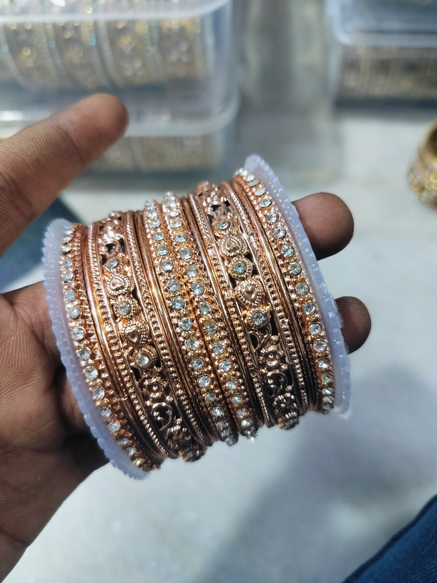 ANTIQUE LOOK OXIDISED SET BANGLES