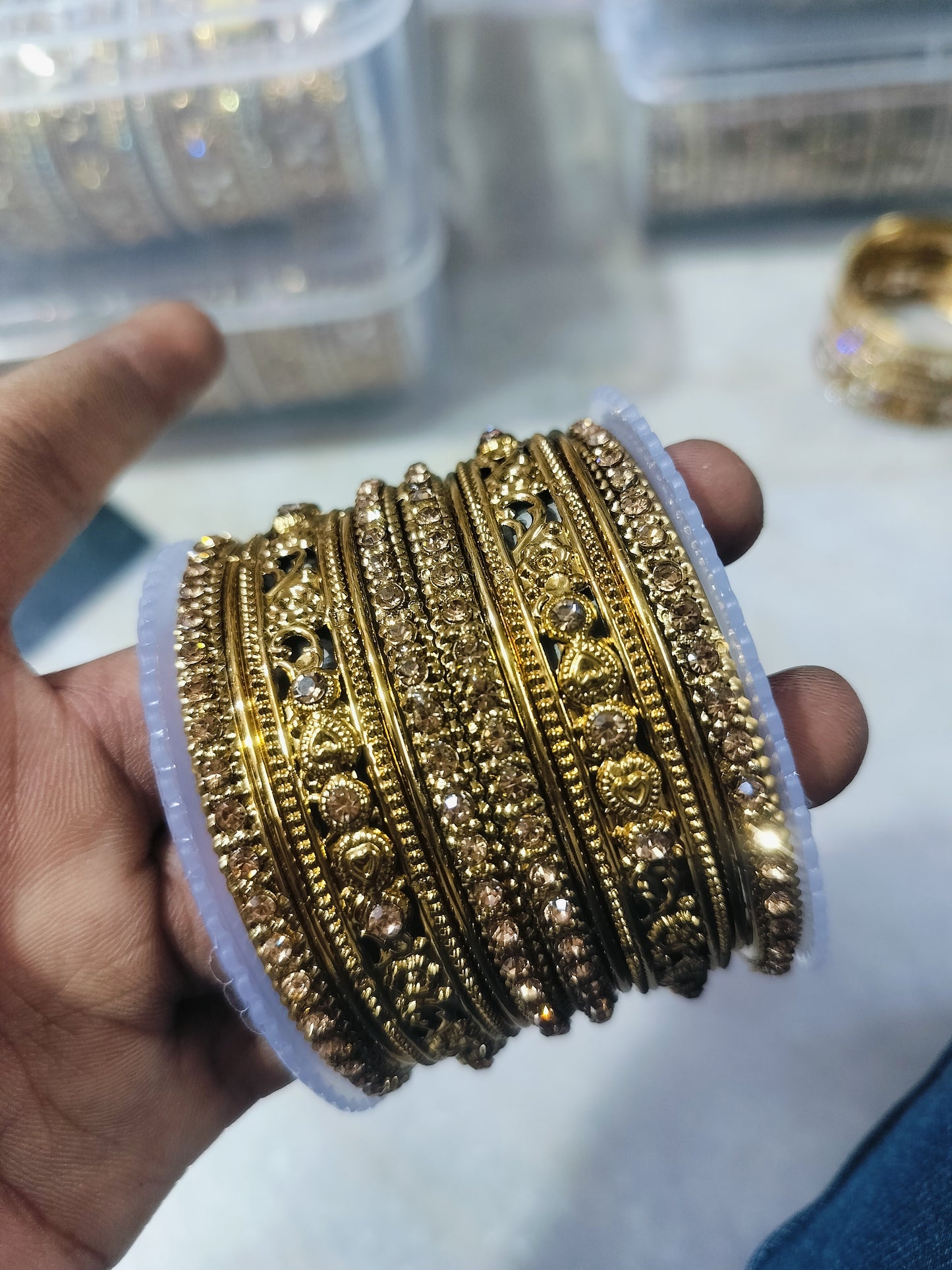 ANTIQUE LOOK OXIDISED SET BANGLES