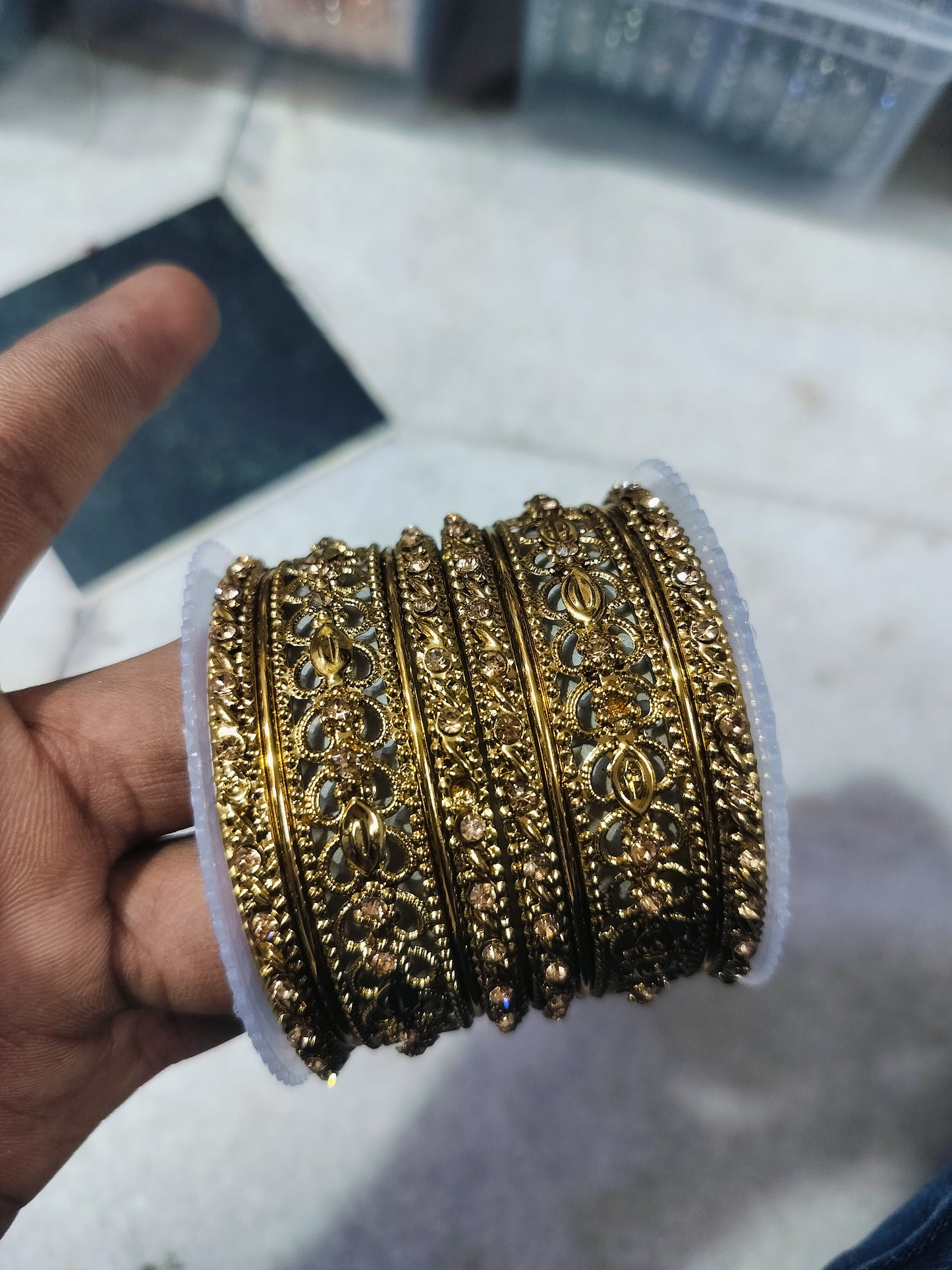 ANTIQUE LOOK OXIDISED SET BANGLES