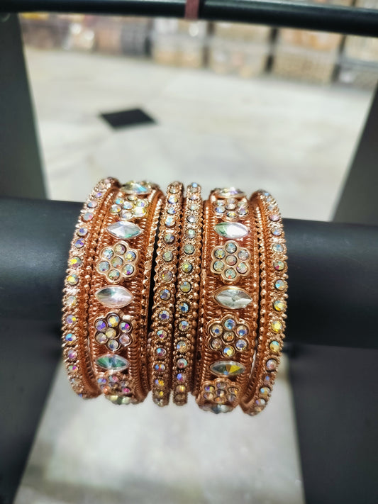 ANTIQUR LOOK ROSE GOLD SET BANGLES