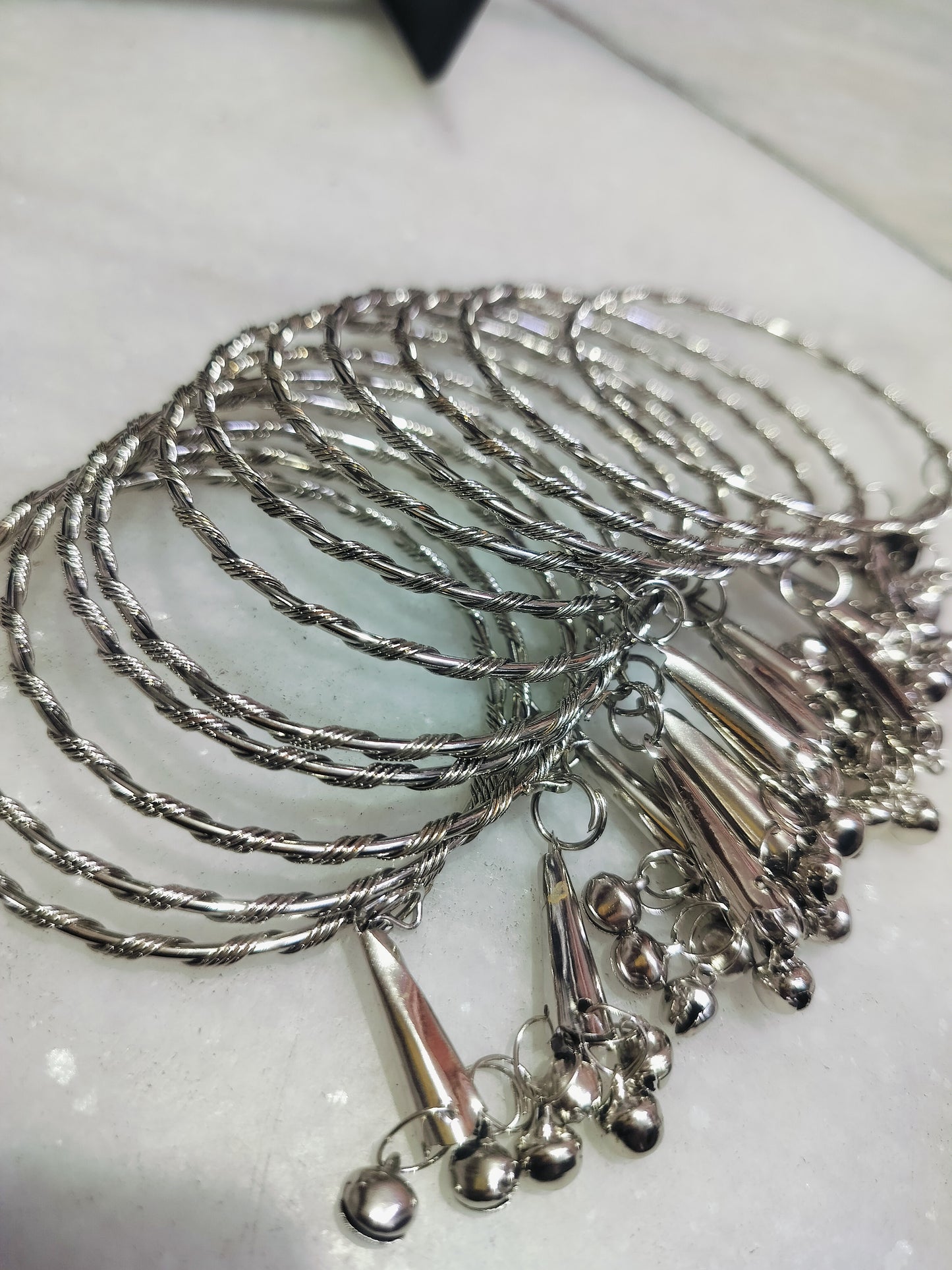 ANTIQUE LOOK OXIDISED HANGING BANGLES