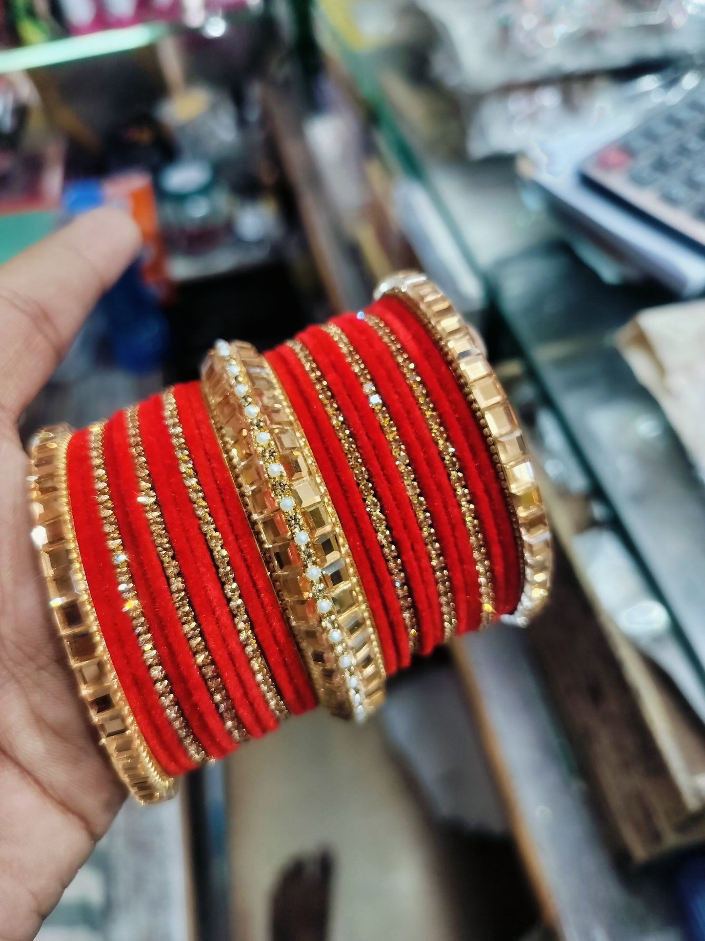 BRIDAL VELVEL BANGLES SET