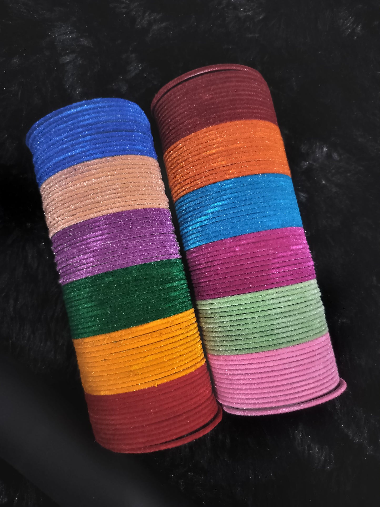 VELVET BANGLES 12 COLOURS SET