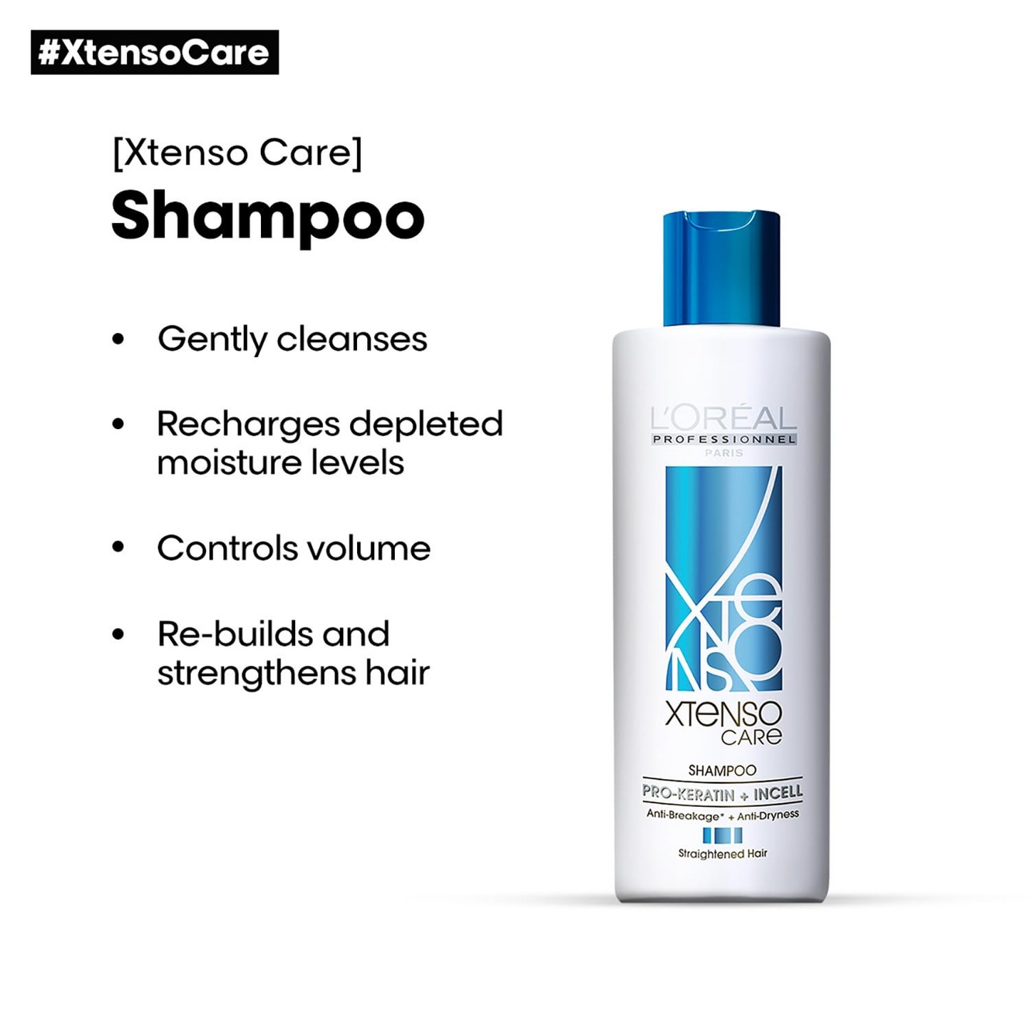 L'Oréal Professionnel Xtenso Care Shampoo For Straightened Hair, 250 ML |Shampoo for Starightened Hair|Shampoo with Pro Keratin & Incell Technology