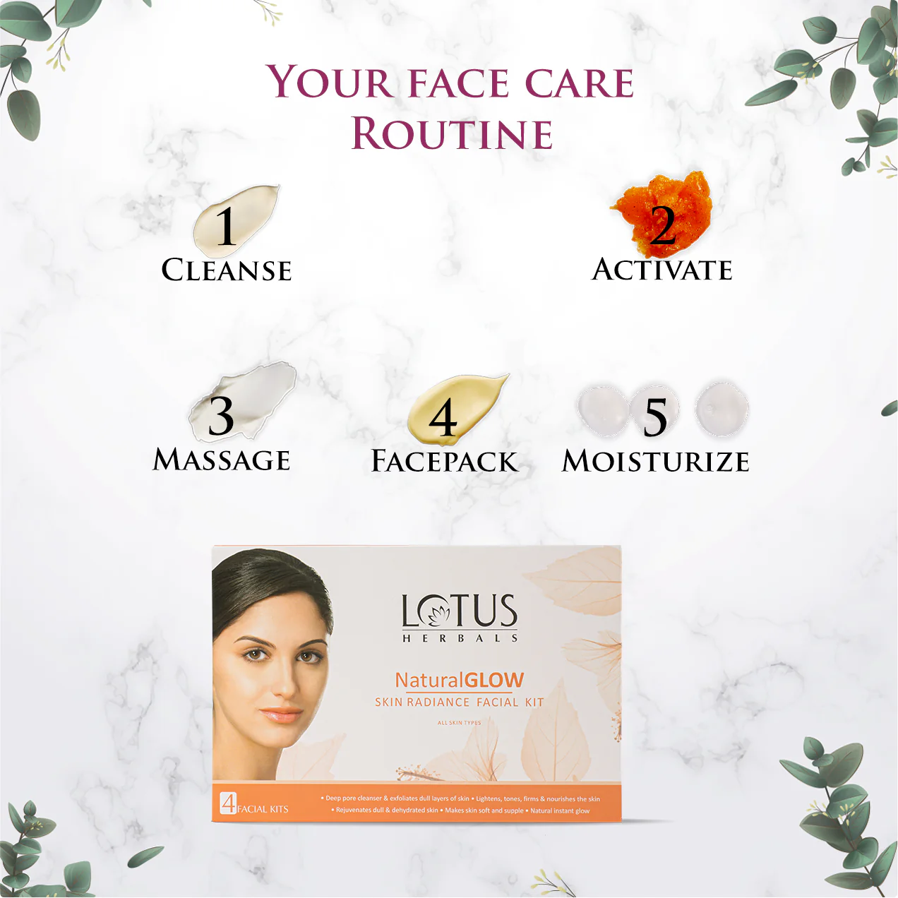 LOTUS NATURAL GLOW FACIAL KIT (PACK OF 4)