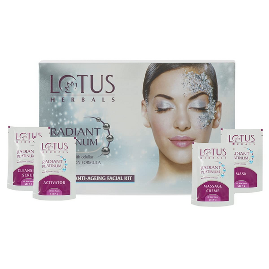 Lotus Herbals Radiant Platinum Cellular Anti-Ageing 1 Facial Kit | 37g (Pack of 1)