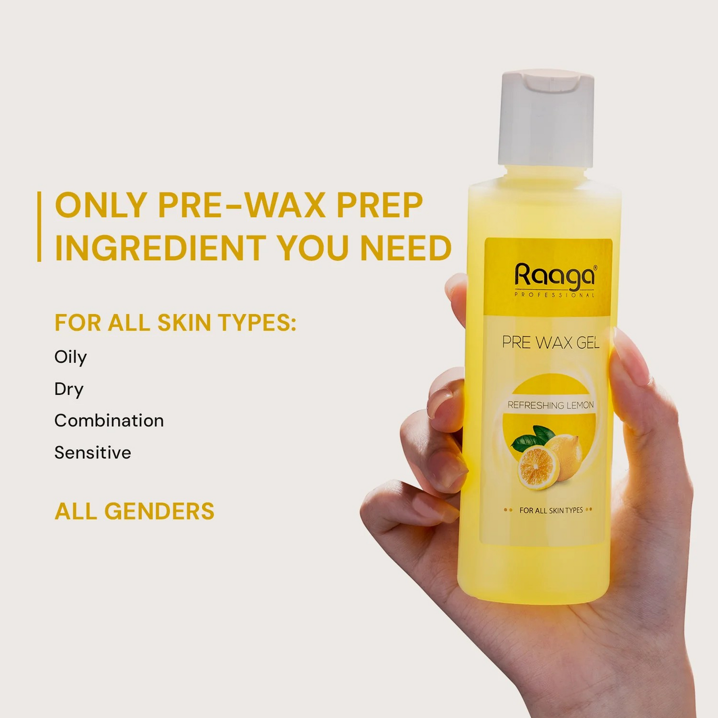 RAAGA Pre Wax Gel with Lemon for Efficient Wax Treatment | 250 ml