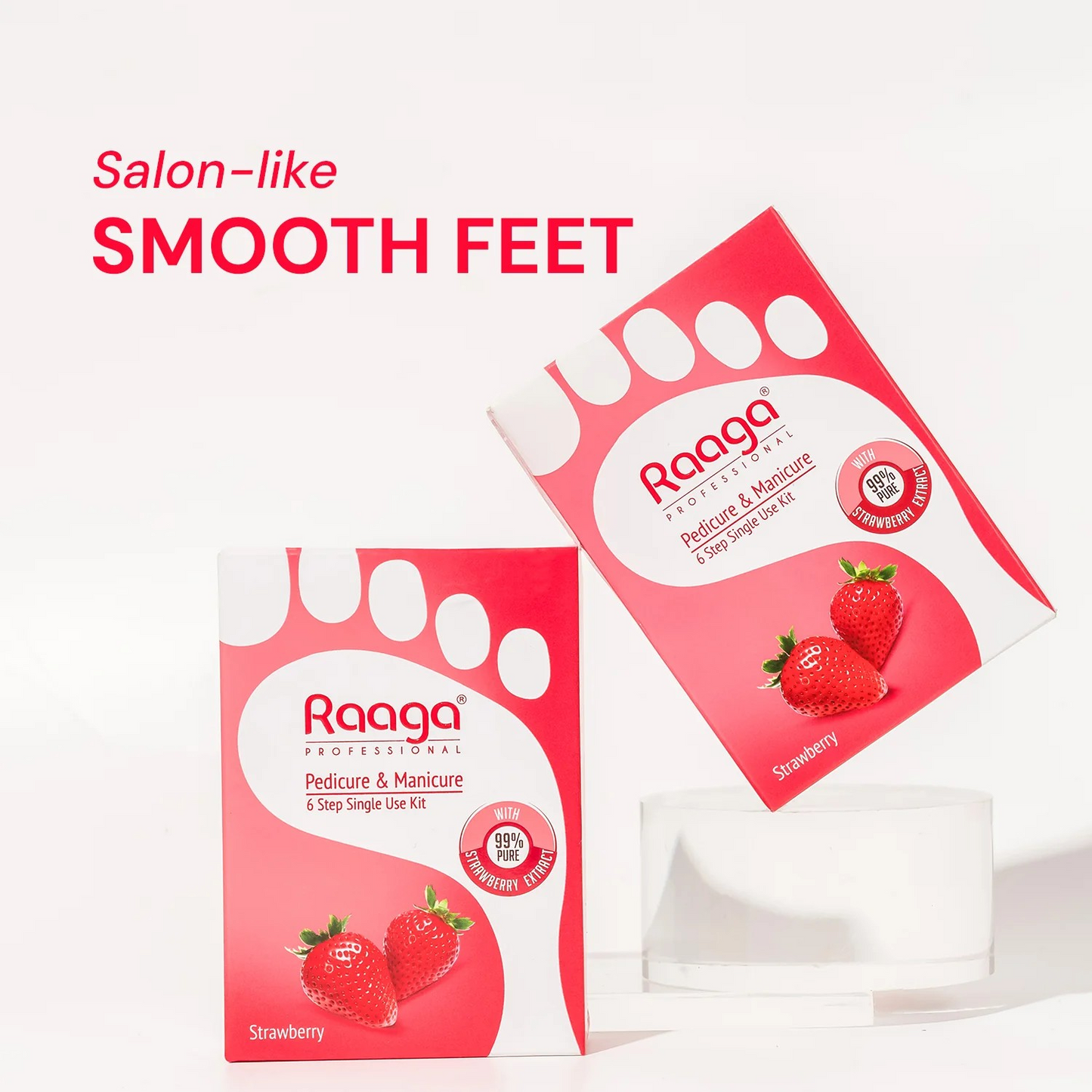 RAAGA Manicure Pedicure Kit for Soft & Relaxed Hands & Feet - Strawberry, 63gm Regular