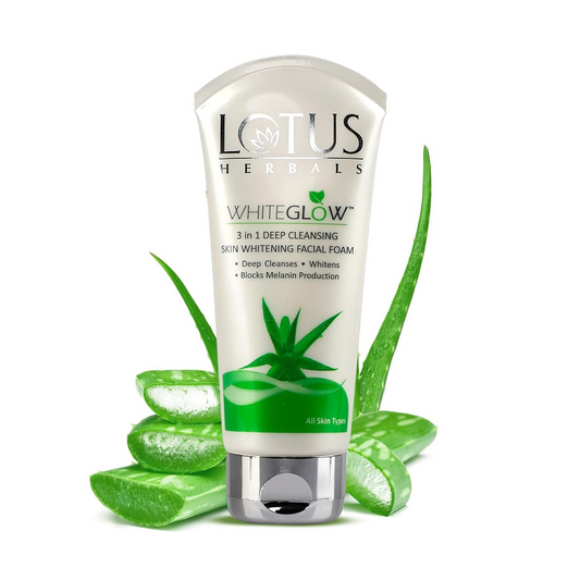 Lotus Herbals WHITEGLOW 3 in 1 Deep cleansing Skin Brightening Facial Foam