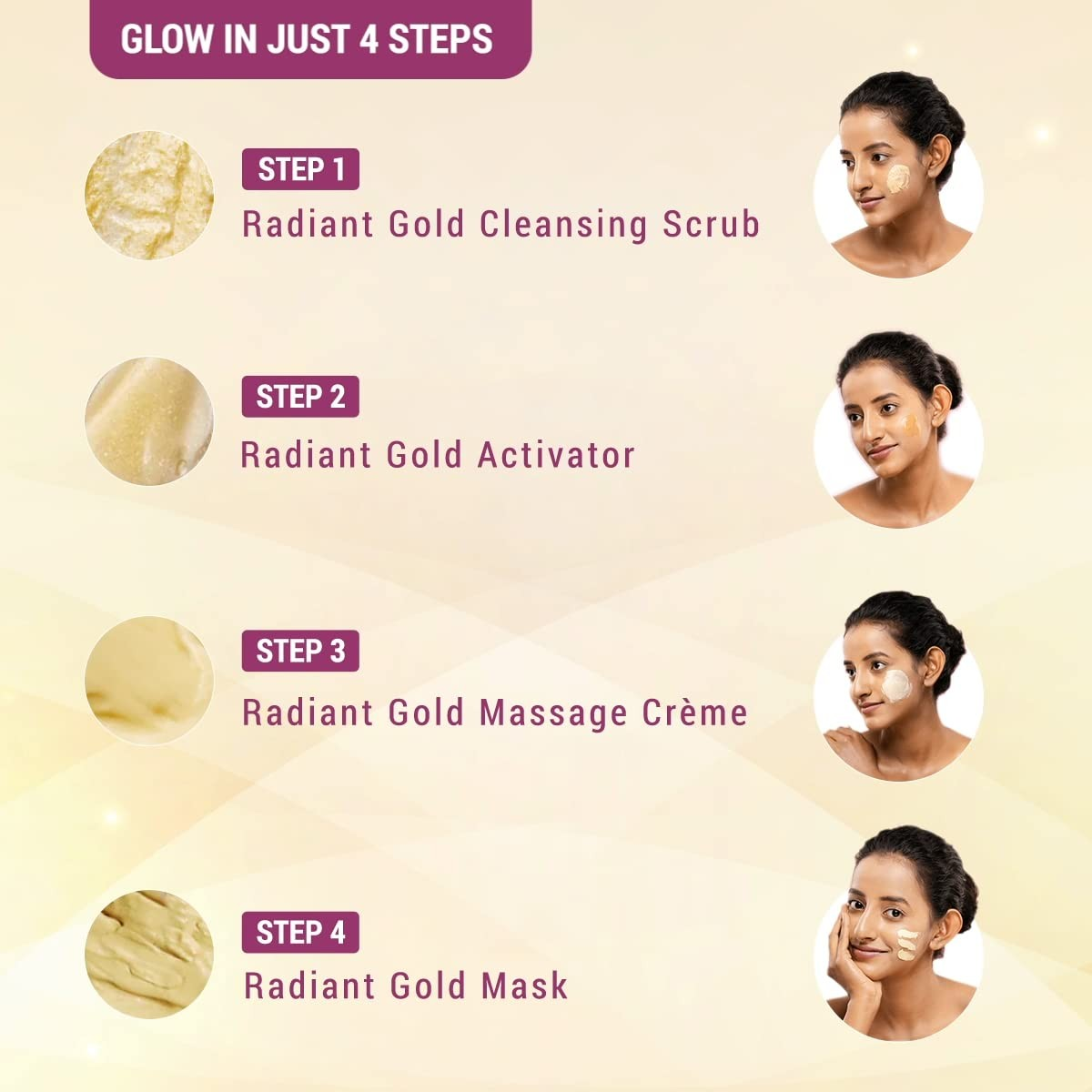 LOTUS RADIANT GOLD FACIAL KIT (PACK OF 4)