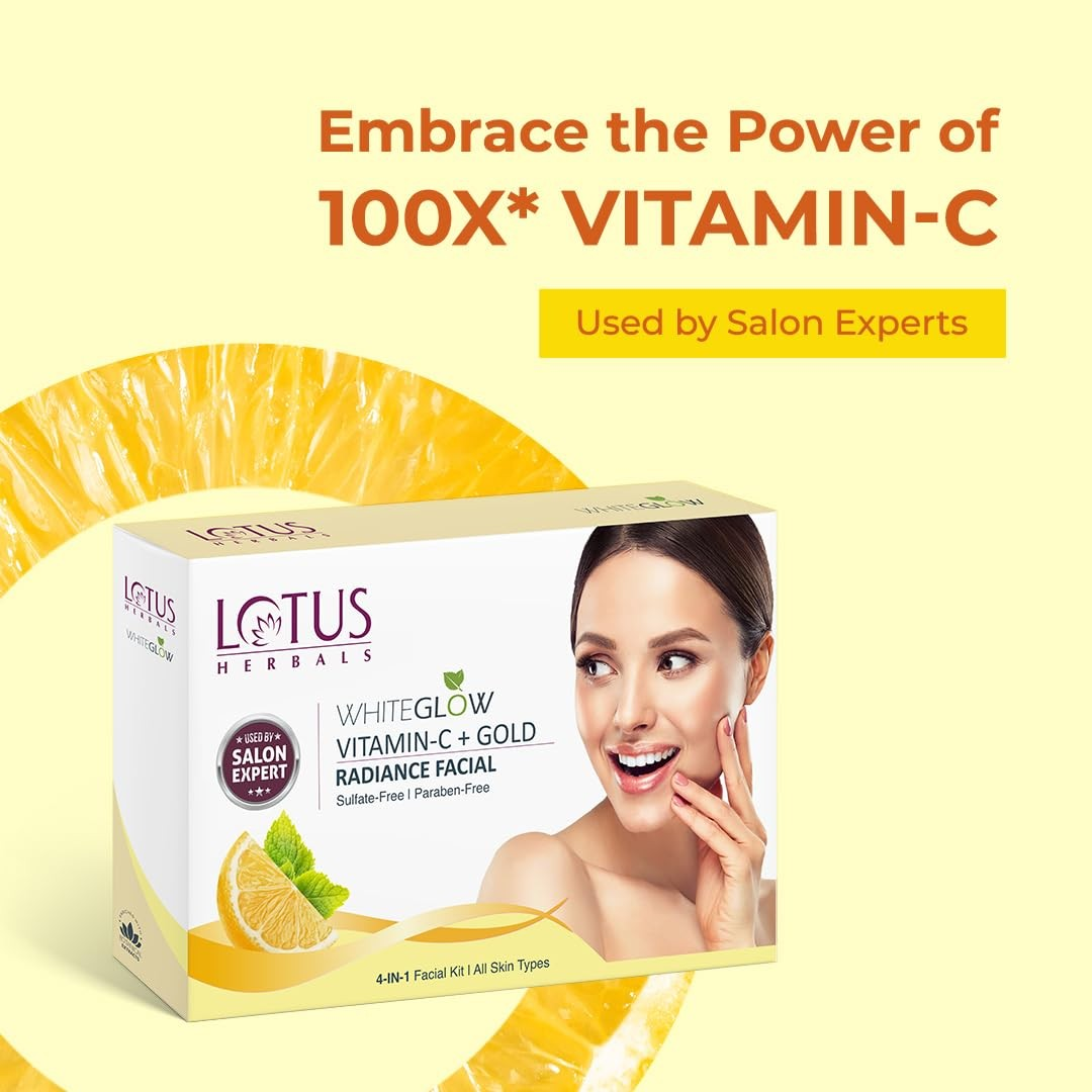 lotus WhiteGlow Vitamin C + Gold Radiance Facial Kit(4 in 1)