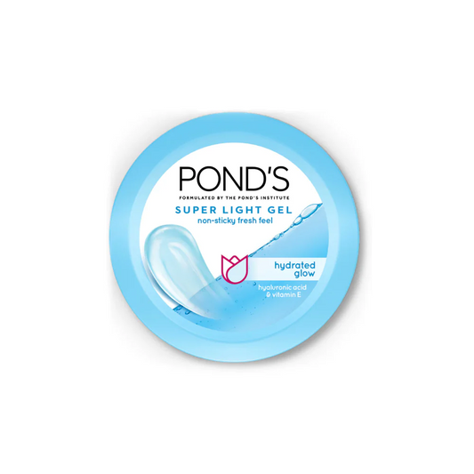 POND'S Super Light Gel, Oil-free Moisturizer for Hydrated, Glowing Skin, with Hyaluronic Acid & Vitamin E, 24Hr Hydration, Non-Sticky, Spreads Easily & Instantly Absorbs