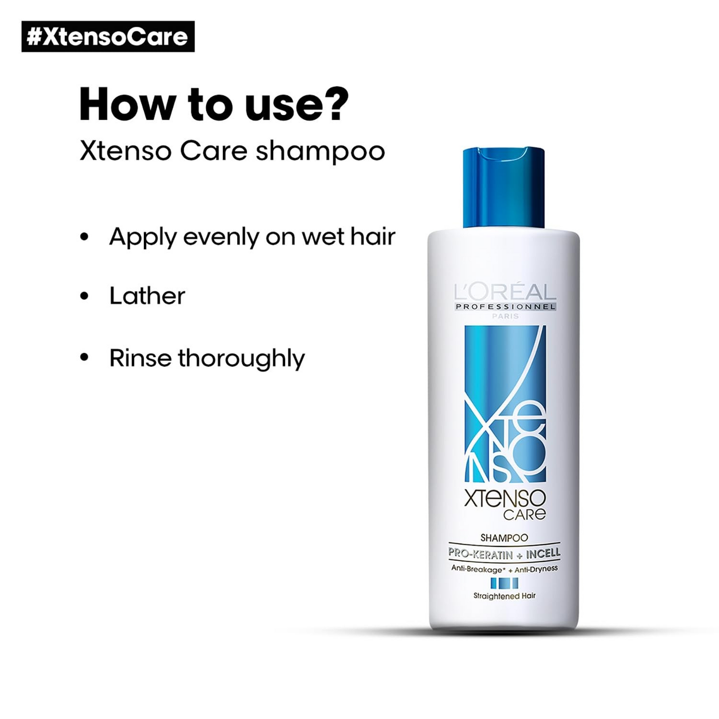 L'Oréal Professionnel Xtenso Care Shampoo For Straightened Hair, 250 ML |Shampoo for Starightened Hair|Shampoo with Pro Keratin & Incell Technology