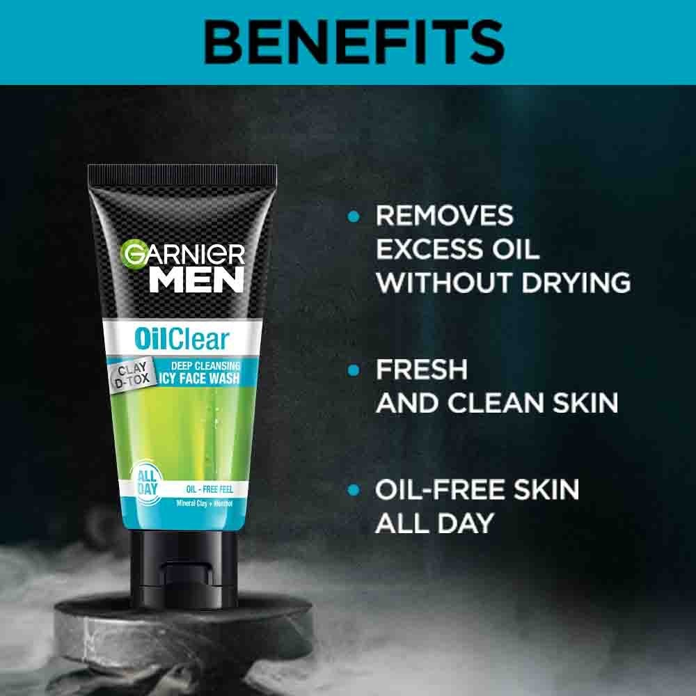 Garnier Men Oil Clear Clay D - Tox Facewash